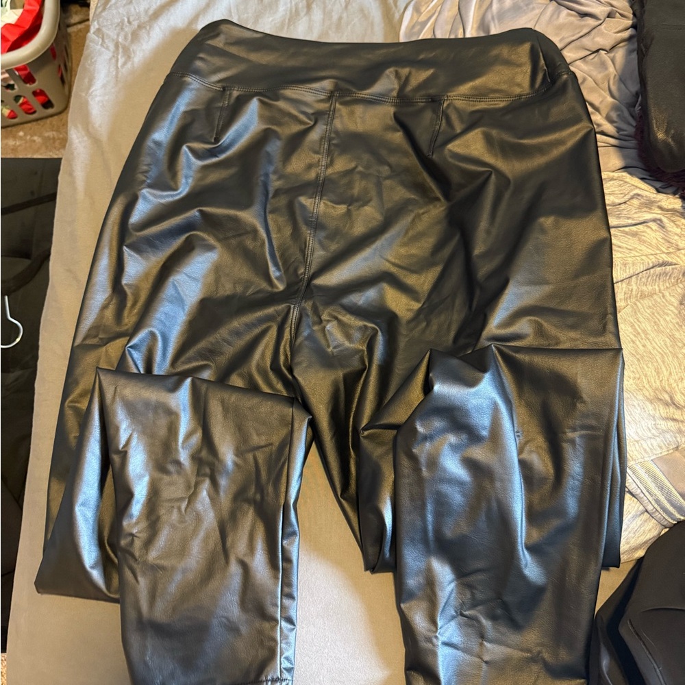 Black Faux Leather Leggings